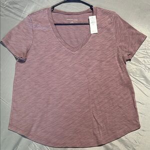 American Eagle Outfitters Women's Purple V-Neck Top